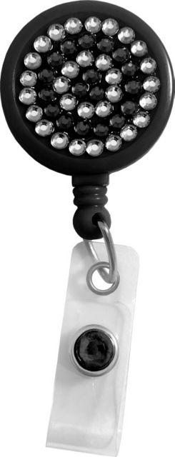 RETRACTEZE ID HOLDER IN POLY BAG-RHINSTONES ON BLACK