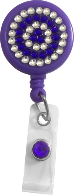 RETRACTEZE ID HOLDER IN POLY BAG-RHINSTONES ON PURPLE