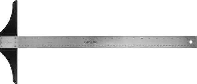 STAINLESS STEEL T-SQUARE: GRADUATED (INCHES/METRIC), 24IN
