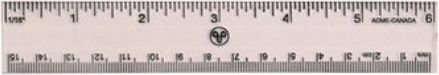 RULER 6 CLEAR PLASTIC